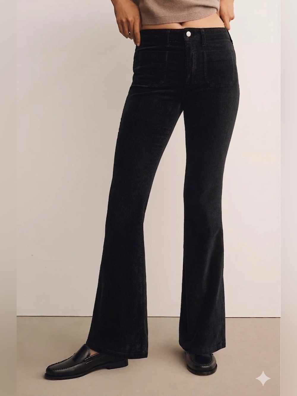 Pilcro The Icon Corduroy Flare Jeans MidRise Edition Black Size 30 Anthropologie